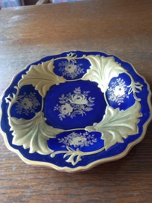 Weimar Porzellan, Teller Jutta, Kobalt mit Gold.  Siehe Fotos - Bild 1 von 4