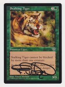 Signed Stalking Tiger Proof LP Mirage Artist Terese Nielsen 1996 MTG Magic AP! - Picture 1 of 2