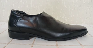 Donald Pliner Mens Shoes Sz 13 Black Leather Slip On Made In Italy - Picture 1 of 24