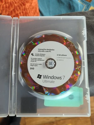 Microsoft Windows 7 Ultimate - 32 Bit Full Install Disk + Original key - Image 1 of 2
