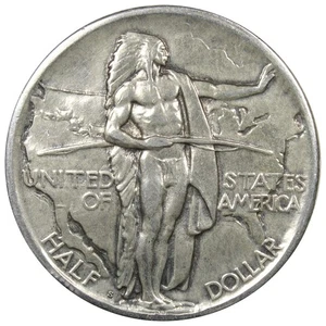 1926-S Oregon Commemorative Half Dollar AU+ Details Cleaned A2778 - Picture 1 of 2