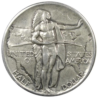 1926-S Oregon Commemorative Half Dollar AU+ Details Cleaned A2778 - Image 1 of 2