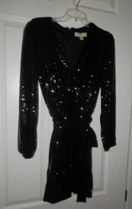 Michael Kors Womens Sequins Mini Dress, black, M - Picture 1 of 4