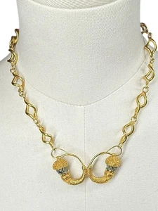 Vintage Gold Snake Necklace Blacklamore Busts Tribal Brutalist Rare African EUC - Photo 1/8
