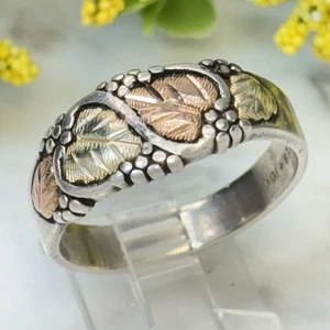 LANDSTROMS Black Hills Gold Sterlingsilber Herren 10 mm breiter Bandring Größe 11,5 - Bild 1 von 9