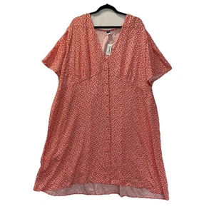 Old Navy Neu mit Etikett Ditsy Blumenkleid 4X V-Ausschnitt Kurzarm Freizeit Knopfleiste - Bild 1 von 10