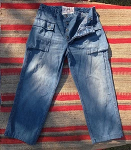 RRL Double RL DENIM RALPH LAUREN MONKEY HOSE HERREN GRÖSSE W34X27,5 GEBRAUCHT Distressed - Bild 1 von 11