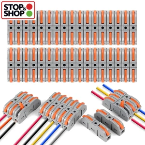 34/50Pcs Lever Wire Connector for Quick Connection 28-12 AWG 1-To-1 In-Line Wire - Picture 1 of 11