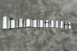 12 prese vintage Craftsman USA per set chiave 1/2" e 1/4" strumento argento - Foto 1 di 11