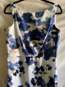 Ann Taylor Petites geblümt blau weiß multi Größe 12 P - Bild 1 von 10