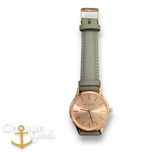 Reloj Monroe Solerose Cuero Carbón Oro Rosa + Cuarzo Mvmt $105 RV Agotado - Imagen 1 de 4