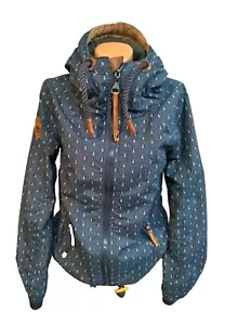 Naketano Mujer Chaqueta Talla S Azul Color Cremallera Capucha Blanco Anclajes - Imagen 1 de 12