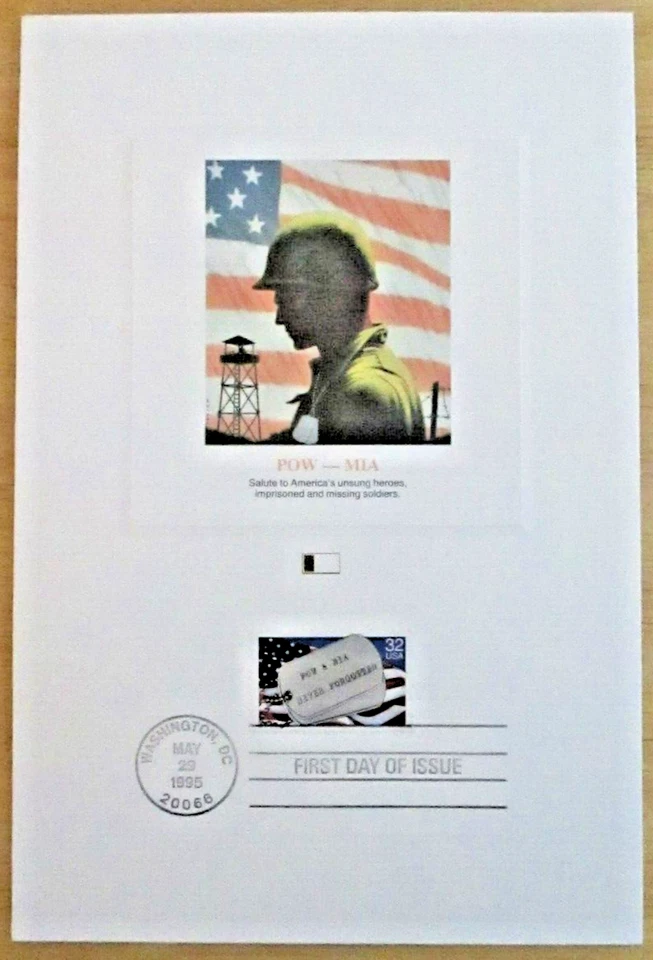 1995USA F D C Saluting America's unsung Heroes,POW's&MIA's .(#94) - Image 1 of 1