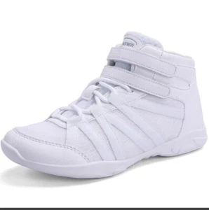 Girls White High Top Cheerleading Shoes Lightweight Youth Size 4 Big Kid - Picture 1 of 10