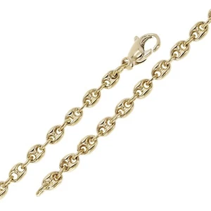 14k Yellow Gold Solid Handmade Puffed Mariner Link Bracelet 7" 4.9mm 10.9 grams - Picture 1 of 4