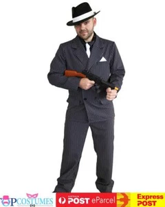 1920 Pinstripes Gangster Peaky Blinders Shelby Mafia Mens Gatsby Costume - Picture 1 of 2