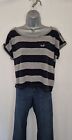 Stripe Mid Length Tshirt in Grey and Navy from Hollister Uk Size L
