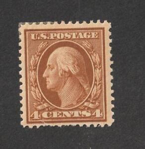 US Scott 1919 # 377 4 Cents George Washington O.G.,  FAULTS.