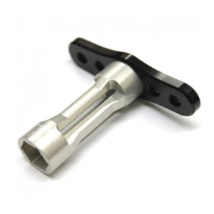 STRC STRA17BKS CNC Machined Alum. 17mm 1/8th Hex Wheel Nut Wrench Black/Silver - Picture 1 of 1