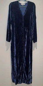 New Theodore Beverly Hills:Blue Button-Down Maxi Dress / Coat Size M: Vintage - Picture 1 of 5