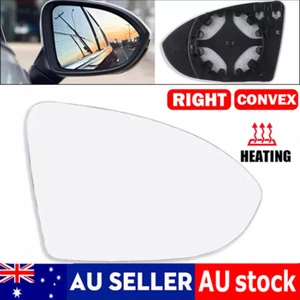 Right Side Mirror Glass RH for VW GOLF MK7 MK7.5 2013-2018 w/ Heated Convex Base - Picture 1 of 19