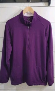 Graham Luxe Purple Stretch Jacket-1/4-Zip-Performance/Golf-Large-Pockets-NWOT - Picture 1 of 11