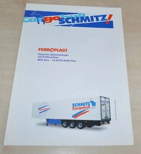 Remolque Schmitz Cargobull Ferroplast SKO empresa camión folleto folleto DE - Imagen 1 de 3