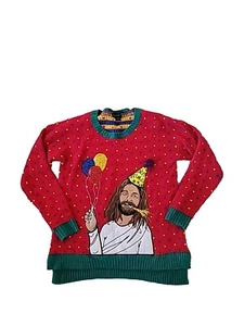 Suéter Blizzard Bay Adulto Talla L Feliz Cumpleaños Jesús Feo Rojo Navidad (F7) - Imagen 1 de 3
