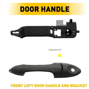 LH Driver Side Exterior Door Handle and Bracket Black for 2000-2007 Ford Focus - Bild 1 von 9