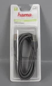 Hama USB 2.0 Kabel A-Stecker auf B-Stecker 3m Geschirmt grau Anschluss K21-250 - Afbeelding 1 van 6