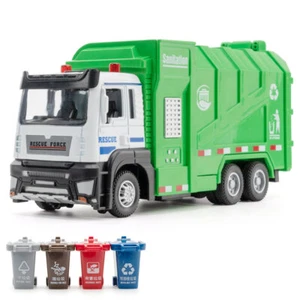 1:50 Garbage Truck Toy Trash Truck Model Car Diecast Kids Toy Cars Sound Light - Picture 1 of 12