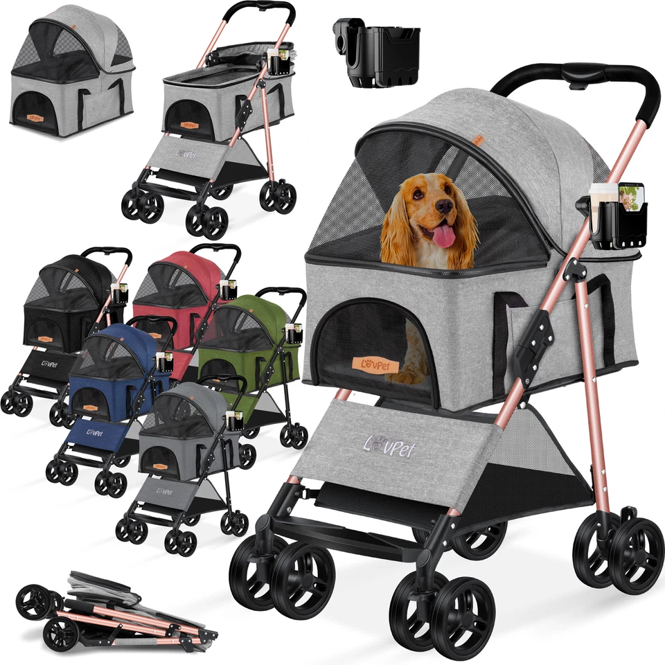 LOVPET® Hundewagen 2in1 Hundebuggy Hundebox Transporttasche Faltbar Buggy Jogger - Bild 1 von 1