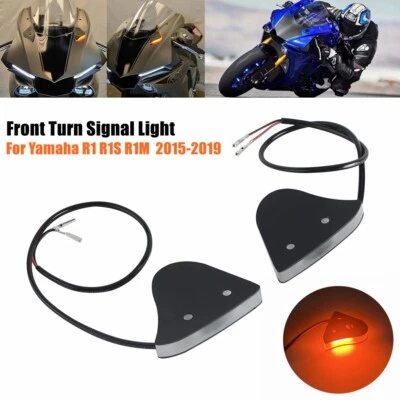 Señales LED de bloqueo de espejo retrovisor de motocicleta para Yamaha YZF R1 R1S R1M 2015-2019 Foto 1 de 4