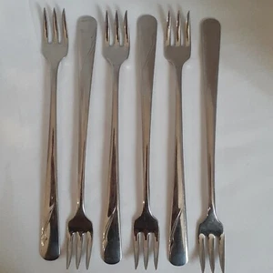 Roseanne by Oneida Cocktail/Meeresfrüchte Gabel Edelstahl 6er Set Auslaufmodell 1991 - Bild 1 von 5