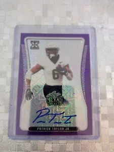 2020 Leaf Metal Draft Purple Rainbow /10 Patrick Taylor Jr Rookie Auto RC - Picture 1 of 3
