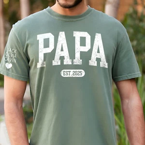Camisa Papá Personalizada Con Est Año Papá Camisa Regalo para Papá,Papá con Fecha Estimada - Imagen 1 de 4