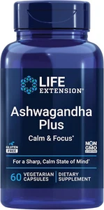 Life Extension Ashwagandha Plus Calm & Focus, 60 vegetarian capsules - Picture 1 of 2