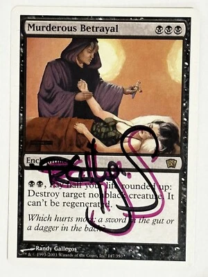 MTG Magic Murderous Betrayal Signed Artist Proof x1 8ED 8th Edition Gallegos - Image 1 of 2