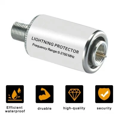 Coaxial Cable TV Surge Lightning Protector RG6 - Coax Satellite HD Dish Antenna - Image 1 of 4