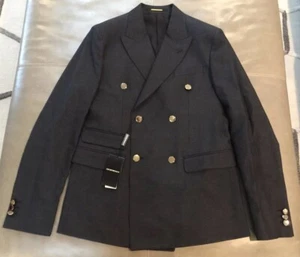 NWT Emporio Armani Robert Line Slim Cotton Silk Peak Double Breasted 38R $1395 - Picture 1 of 11