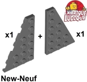 LEGO Paar Flügel Wedge Flach Platte 6x4 V Rechts + Links Dunkelgrau 48205+48208 - Picture 1 of 1