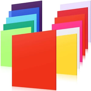 Macarrie 10 Pack 12" X 12" Colored Opaque Acrylic Sheets 1/8" Thick Plastic Shee - Picture 1 of 12
