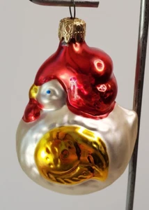 Vintage West Germany Hand Blown Glass Rooster Christmas Ornament 3.5" - Picture 1 of 5
