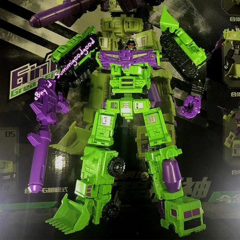 BHX 7in 6in1 G1 Devastator Green Gift Action Figure Toy Robot Kids Collect NoBox Cover