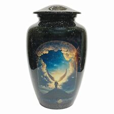 Premium Adult Cremation Urn for Human Ashes - Angel Wings Heaven with Velvet Bag