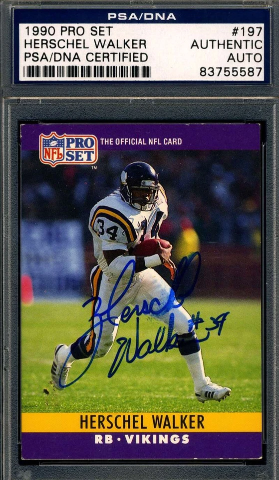 Herschel Walker PSA DNA Signed 1990 Pro Set Autograph - Image 1 of 1
