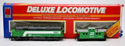Life-Like HO Deluxe Locomotive & Caboose Burlington Northern 9987 - Image 1 of 4