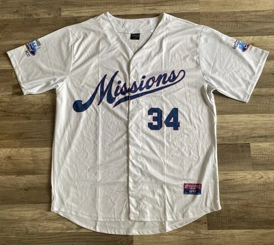 NUEVA Camiseta de Béisbol San Antonio Missions Nolan Ryan Para Hombres XL Extra Grande Blanca Foto 1 de 3