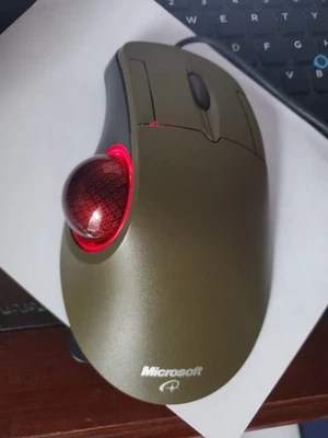 Microsoft Trackball Optical 1.0 X08-70386 Mouse Red Ball PS2 USB Tested Working - Image 1 of 4