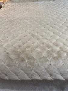 Nicole Miller Faux Fur Throw Blanket Heavy Soft Creamy Beige 60 X 70 (Large) - Picture 1 of 4